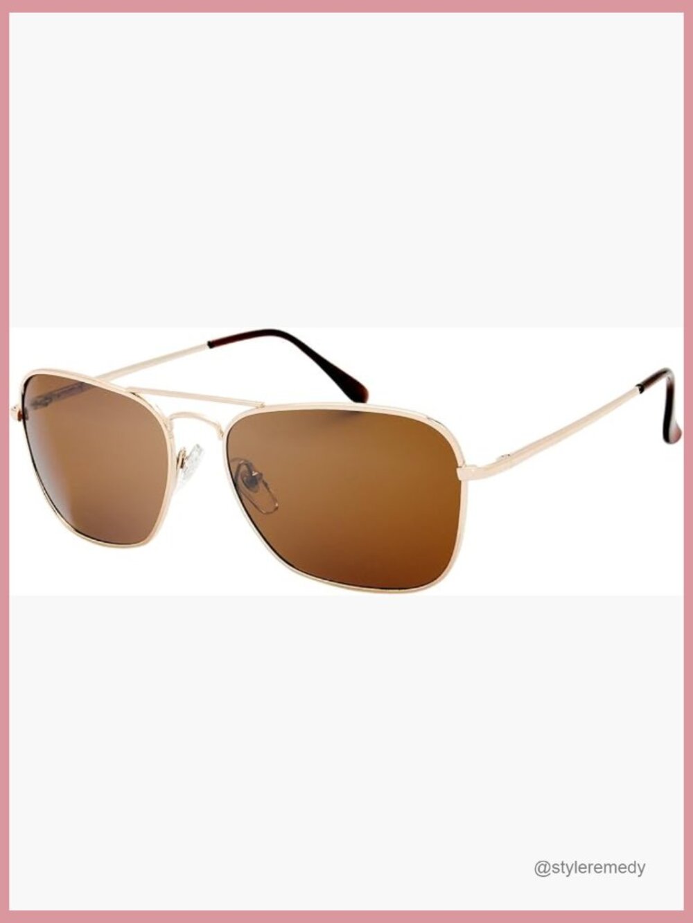 Retro Metal Frame Polarized Sunglasses Rectangular Wrap Around